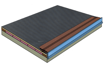 3d detail of edge flashing on a roof
