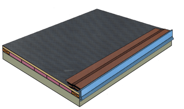 3d detail of edge flashing on a roof