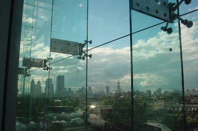 glass facade of building