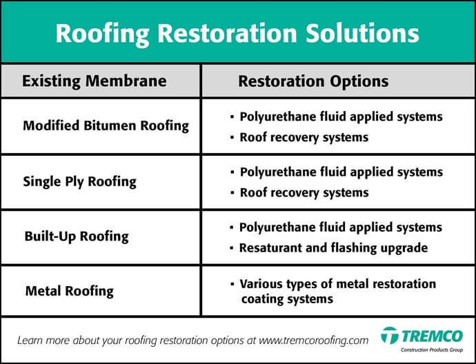Roof Restoration Options Table-2